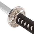 Silver Dragon Carbon Steel Katana with Wooden Scabbard