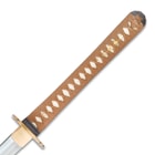 Sokojikara Dynasty Handmade Katana / Samurai Sword - T10 High Carbon Steel, Hand Forged, Clay Tempered - Genuine Ray Skin; Bronze Tsuba - Functional, Full Tang, Battle Ready