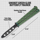 Details and features of the Green Glide Butterfly Trainer.