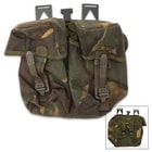 The kit includes two utility pouches and two ammo pouches, a removable bayonet sheath and a heavy-duty utility belt
