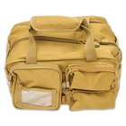 Made with tough Denier polyester, the bag is MOLLE compatible with loops on the back and sides and a carry handle