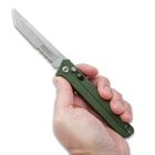 Full image of the Pocket Knife held in hand.