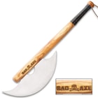 Bad Axe Bat - Stainless Steel Axe Blade, Wooden Baseball Bat Handle, Stainless Steel Pins - Length 33”