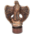 American Bald Eagle Perched Atop US Flag Wrapped Pedestal, Cylindrical Base - Polyresin Sculpture - Patriotic Home / Office Decor Display Piece - Impressive Size, Beautifully Detailed - 21" High