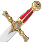 Masonic "Star of Destiny" Medieval Dagger with Scabbard - Red