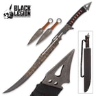 Black Legion Darkshade Steampunk Sword And Throwing Knives Set With Shoulder Sheath