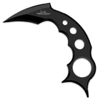 The claw has an unusual handgrip design that allows the knife to be held in two positions.