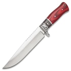 Ridge Runner Foxthorn Fixed Blade / Bowie Knife - Stainless Steel, Red and Black Pakkawood - Ornate Reliefs, Lanyard Hole, Nylon Sheath - Fully Functional, Full Tang, Razor Sharp - 12 1/4"