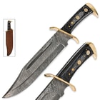 Timber Rattler Western Outlaw Damascus Bowie Knife