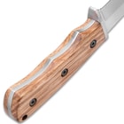 Timber Wolf Zebra Wood Fixed Blade Knife And Sheath - Stainless Steel Blade, Full Tang, Zebra Wood Handle - Length 8”