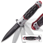 Rampage Bloodsport Stiletto Knife - Assisted Opening Folder / Pocket Knife - Anodized Stainless Steel - Aluminum Handle - Sleek Contemporary Style - Liner Lock, Blade Spur, Pocket Clip & More - 4 1/2"