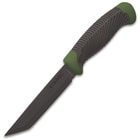 USMC Tactical Tanto Knife With Sheath - 1065 Carbon Steel Blade, Rubberized Handle, No-Slip Grip - Length 8 1/2”