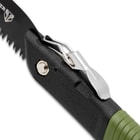 A detailed look at the folding saw's blade lock