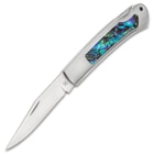 Kissing Crane Genuine Abalone And Stainless Pocket Knife