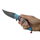 Indian Warrior Blue Spring Assisted Pocket Knife