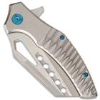 Mavrokniv Leviathan Pocket Knife - D2 Steel Blade, Aluminum Handle, CNC Finish, Ball Bearing Opening, Pocket Clip - Closed 4 1/2”