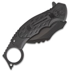 Ridge Runner Field Shadow Karambit Knife - Stainless Steel Blade, Non-Reflective, TPR Handle, Open-Ring Pommel, Pocket Clip