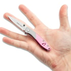 Timber Wolf Pink & Silver Folding Knife