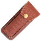 The pocket knife's leather belt pouch