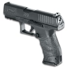 It has an authentic look and feel with a polymer frame and rifled barrel, plus, a full-metal slide and a Picatinny rail