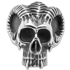 Twisted Roots Ram Horns Skull Ring