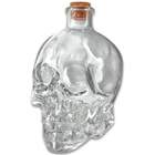Glass Skull Decanter With Cork Stopper - One-Piece Quality Sculpted Glass, Highly Detailed - Dimensions 5”x 3 1/4”x 5 3/4”