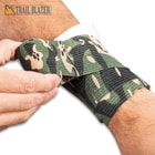 Flexible Self-Adhesive Woodland Camo Wrap - Gun Protection, Stretch Fabric, Reusable, Weatherproof, 2” Wide, 14 3/4’ Roll