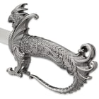 Dreadfire Dragon Decorative Sword And Metal Accented Sheath - Stainless Steel Blade, Satin Finish, Intricate Dragon Shaped Handle - 35 1/4” Length