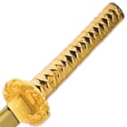 Shinwa Golden Knight Katana Sword with Wooden Scabbard - 1045 High Carbon Steel - Genuine Ray Skin