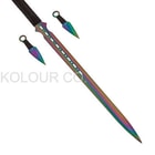 Ninja Attacker Titanium Rainbow Three Piece Warrior Blade Set With Sheath