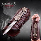Assassin's Creed Hidden Blade of Aguilar | Retractable Steel Blade Unsharpened | Faux Leather Gauntlet