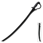 The 30” sharp blade has a black hard coating finish, coordinating with the black handle and black nylon sheath. 