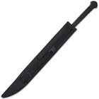 The 40” overall length sword can be carried in its nylon sheath with an adjustable, quick-release shoulder harness