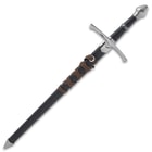 The broadsword in its matching scabbard