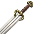 The handle and blade of the sword