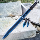 Blue Two-Tone Sword and Throwing Knives Set