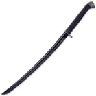 All black midnight forge wakizashi honshu 34 inch sword 1060 high carbon steel black blade
