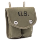 The reproduction magazine pouch is tough and perfectly suited to securely carry two standard .45 magazines