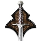 Full image of the Sting Sword hanging on the wall plaque included in the Hobbit Bilbo Collection.
