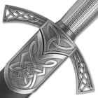Celtic Dagger With Faux Emerald And Sheath -  Stainless Steel Blade, ABS Guard And Pommel, Faux Emerald - Historically Inspired - Length 14 1/2"