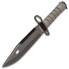 M-9 Bayonet Knife With Sheath - Stainless Steel Blade, Non-Reflective Finish, Serrated Spine, TPU Handle With Bayonet Clip - Length 12”