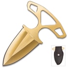 Black Legion Shadow Dagger with Nylon Sheath | Push Dagger | Gold Titanium Finish