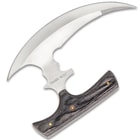 Timber Wolf Reaper Urban Ulu With Sheath - Stainless Steel Blade, Full Tang, Wooden Handle Scales - Length 4 3/4”