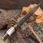 Timber Wolf Custom Stag Damascus Steel Fixed Blade Bowie Knife
