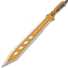 USMC Desert OPS Sawback Machete With Sheath - Stainless Steel Blade, Non-Reflective Coating, ABS Handle - Length 24”