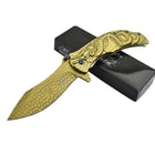 MTech Dragon Fury Assisted Opening Folding Pocket Knife Gold Titanium