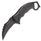 Ridge Runner Field Shadow Karambit Knife - Stainless Steel Blade, Non-Reflective, TPR Handle, Open-Ring Pommel, Pocket Clip