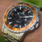 Smith & Wesson Agent Neptune UDT Dive Watch - Stainless Steel Link Bracelet - Orange Bezel