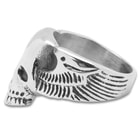 Twisted Roots Winged Skull Ring