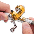 Aluminum Alloy Fishing Rod Pen And Reel With Tackle - Aluminum Alloy, Fiber Glass, Realistic Ink Pen Case - Length 38”